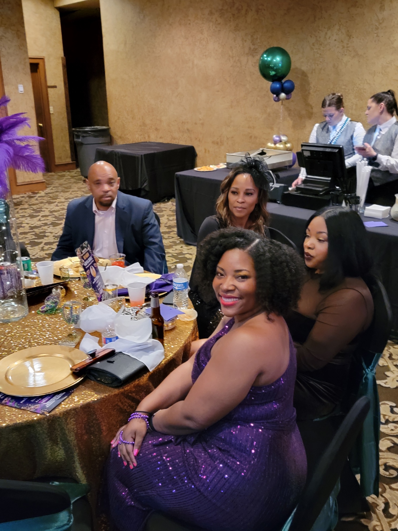 Ball attendees at their table