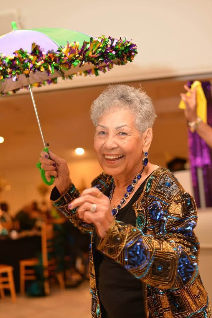 Mardi Gras parasol celebration